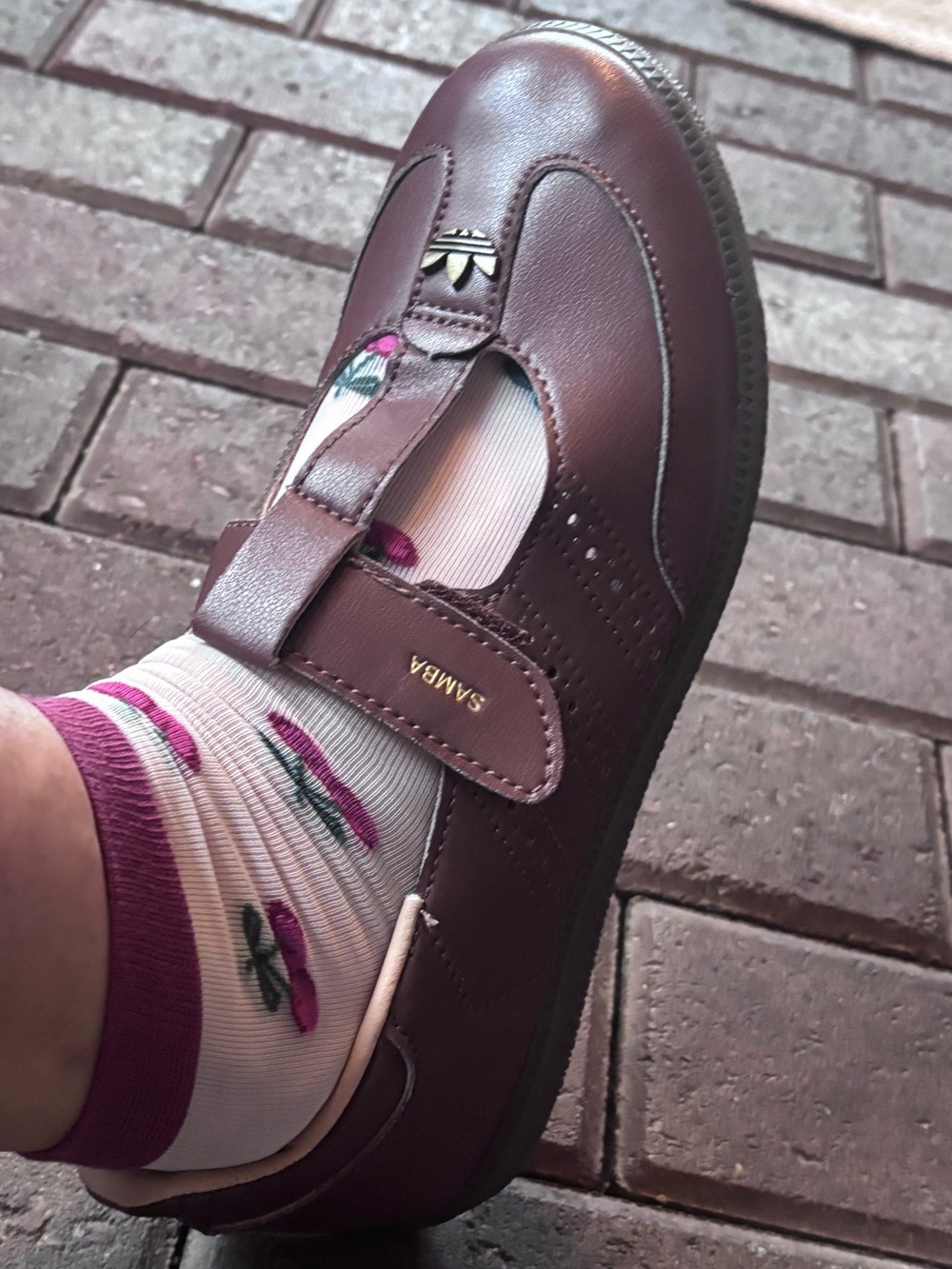 adidas samba Women's Dark Brown Mary Jane Strap Loafer